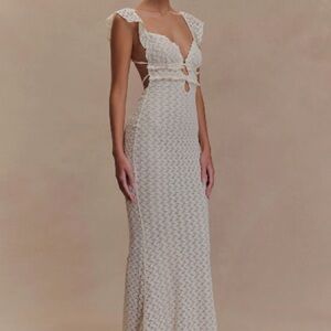 Meshki Ezra Lace Maxi Dress - Ivory L